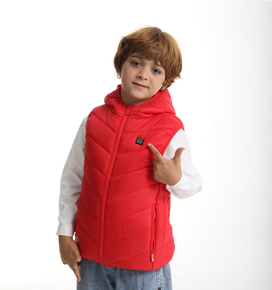 CHILDRUN Gen-Z Rouge – Doudoune sans manche chauffante Électrique